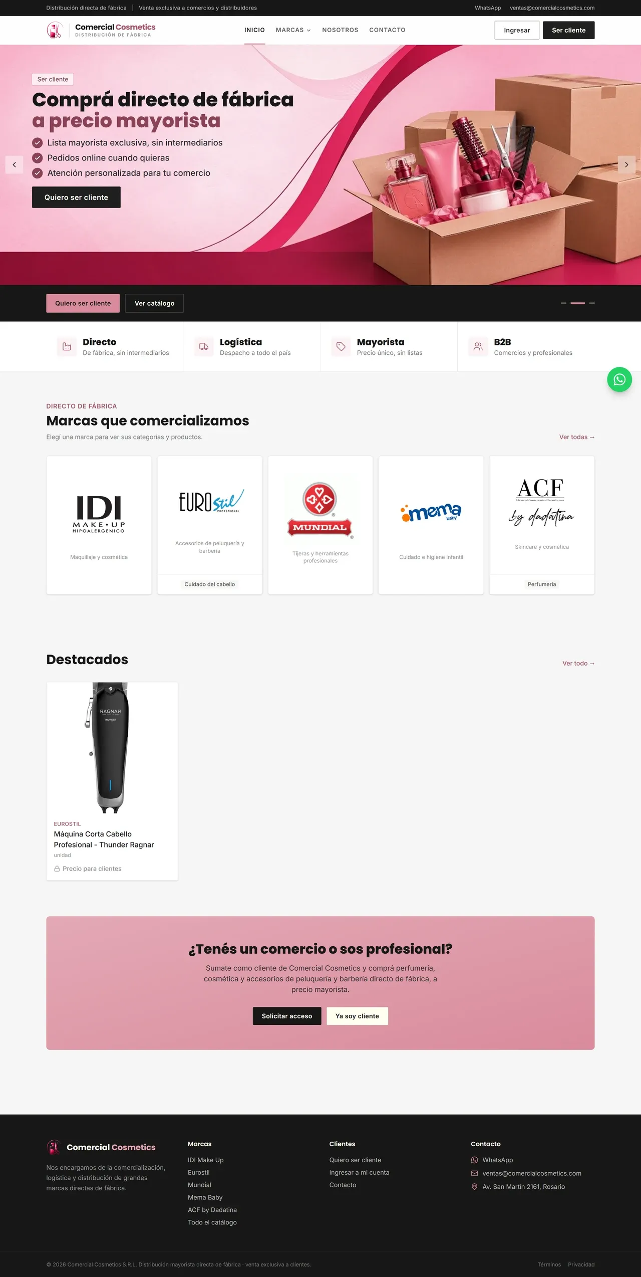 Comercial Cosmetics en computadora