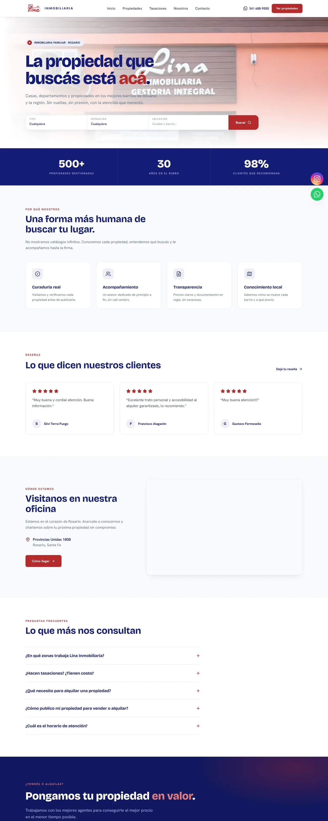 Lina Inmobiliaria en computadora