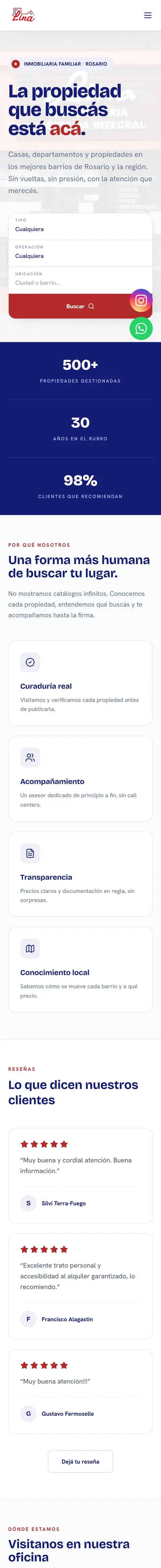 Lina Inmobiliaria en celular